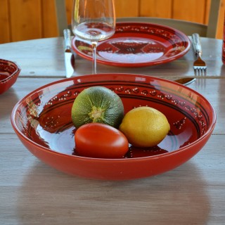 Jatte Tatoué rouge - D 26 cm