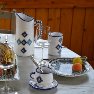 Lot de 6 assiettes à entrée ou dessert Bakir turquoise - D 20 cm