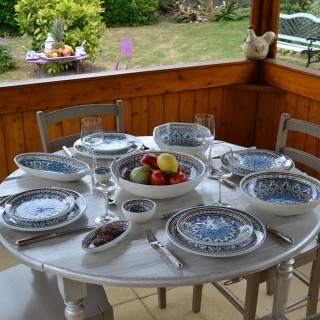 Lot de 6 assiettes plates Bakir turquoise - D 24 cm