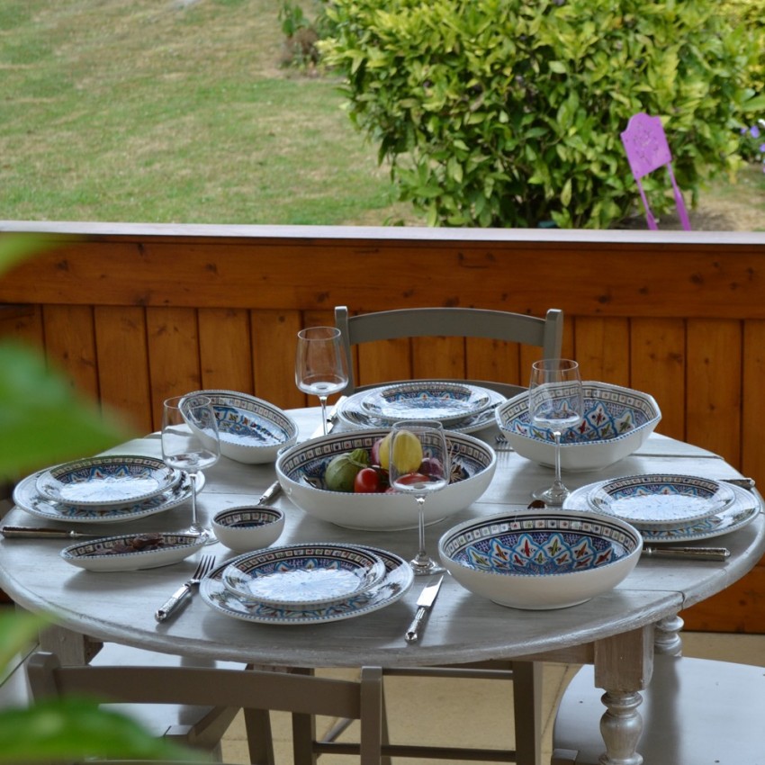 Lot de 6 assiettes plates Bakir turquoise - D 24 cm