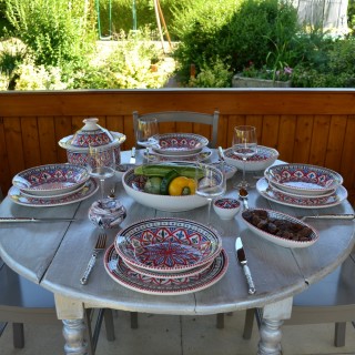 Lot de 6 assiettes creuses Bakir rouge - D 24 cm