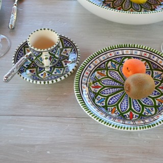 Assiette à entrée ou dessert Bakir vert - D 20 cm