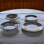 Lot de 6 assiettes à entrée ou dessert Marocain noir Liseré - D 20 cm