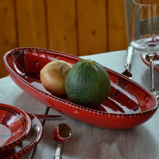 Service de table Tatoué rouge - 6 pers