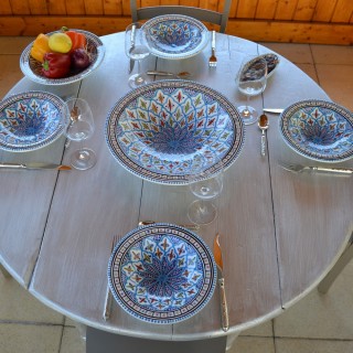 Service à couscous assiettes Tebsis Bakir turquoise - 12 pers