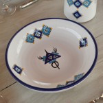 Service à couscous assiettes creuses Sahel bleu - 6 pers