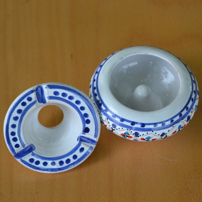 Lot de 2 mini cendriers Marrakech Blanc et Noir