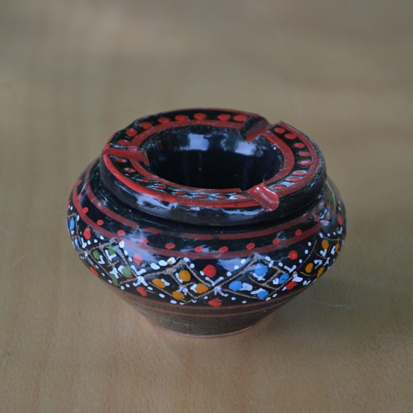 Lot de 2 mini cendriers Marrakech Blanc et Noir