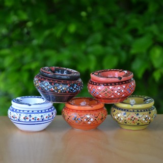 Lot de 2 mini cendriers Marrakech Rouge et Vert