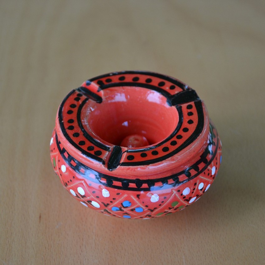 Lot de 2 mini cendriers Marrakech Rouge et Vert