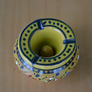 Lot de 3 mini cendriers Marrakech Blanc, Vert et Orange