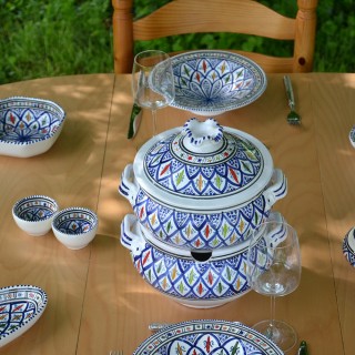 Couscoussier Jileni bleu - Grand modèle