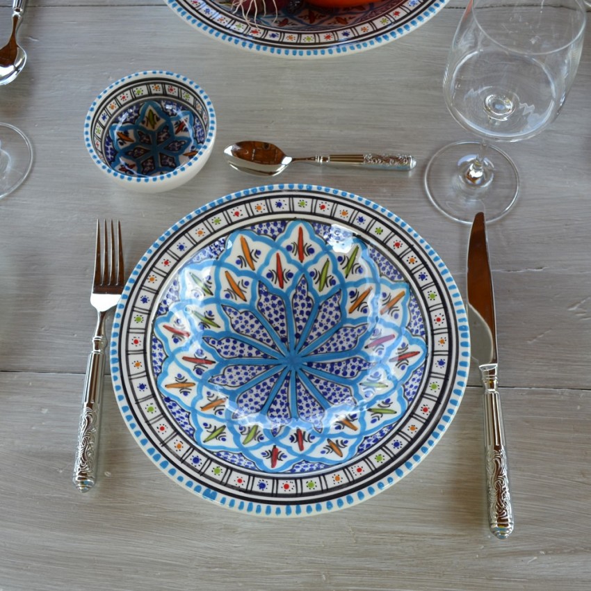 Lot de 6 assiettes Tebsi Bakir turquoise - D 23 cm