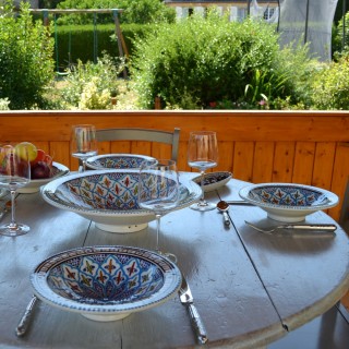 Lot de 6 assiettes Tebsi Bakir turquoise - D 23 cm