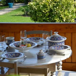 Lot de 6 assiettes Tebsi Bakir bleu - D 23 cm