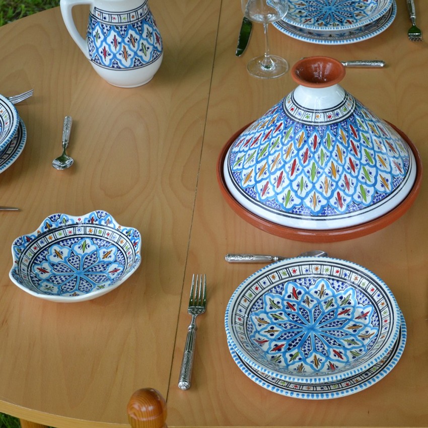 Jatte fleur  Jileni turquoise D 19 cm