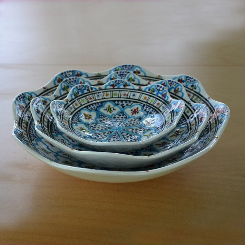 Jatte fleur  Jileni turquoise D 19 cm