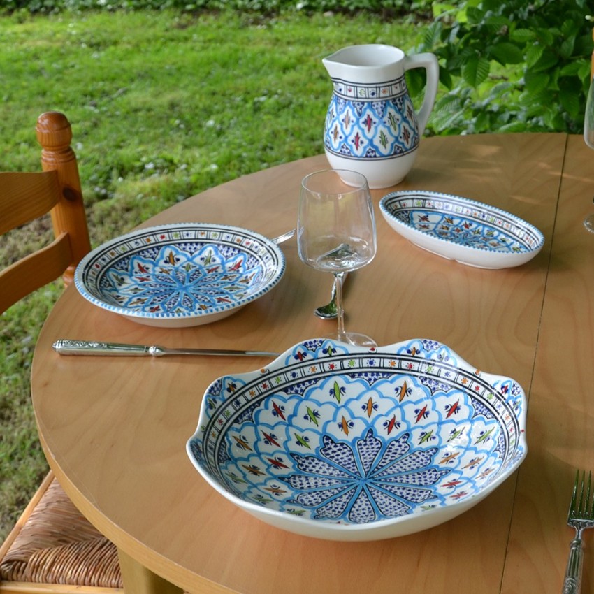 Jatte fleur  Jileni turquoise D 24 cm