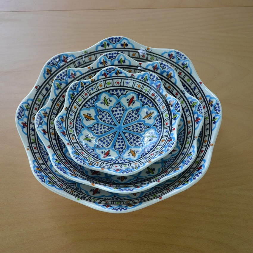 Jatte fleur  Jileni turquoise D 24 cm