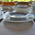 Lot de 6 assiettes plates Bakir turquoise - D 28 cm