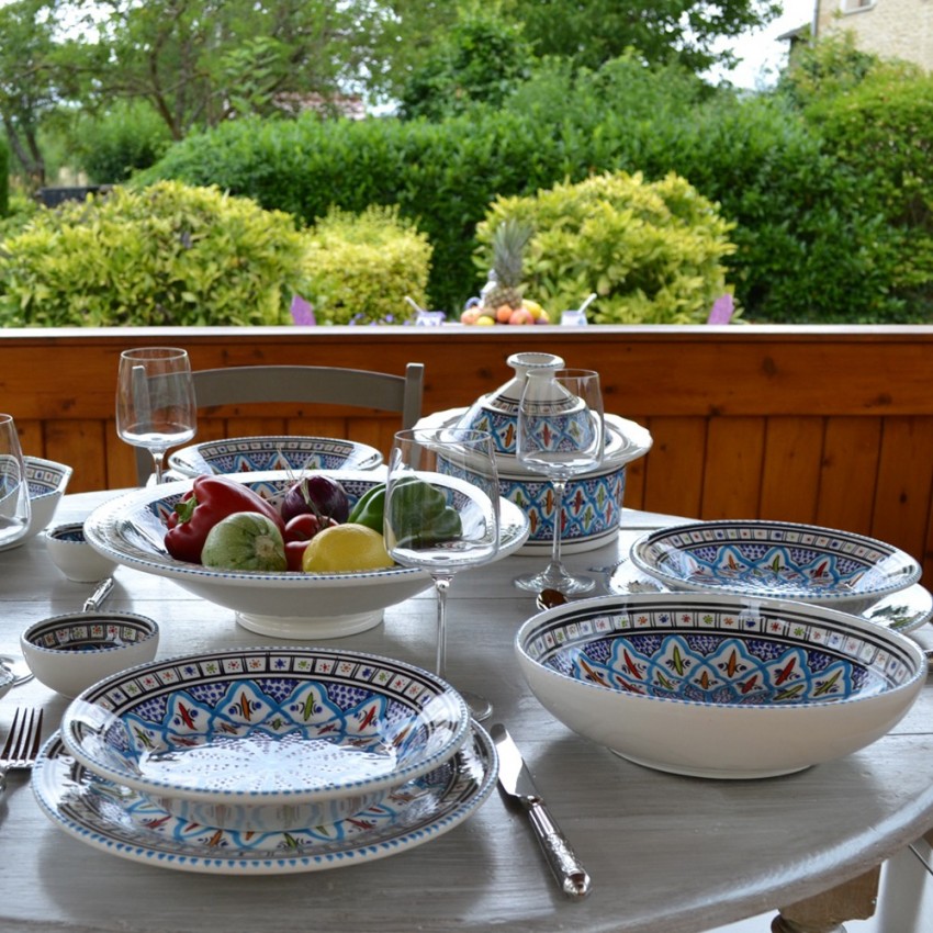 Lot de 6 assiettes plates Bakir turquoise - D 28 cm