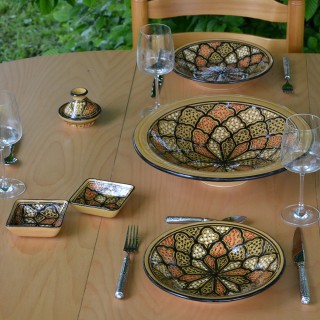 Plat carré Medina miel - L 11 cm