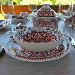 Service à couscous assiettes jattes  Bakir rouge - 8 pers