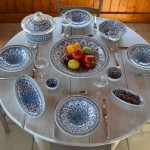 Service à couscous assiettes Tebsis Bakir turquoise - 8 pers