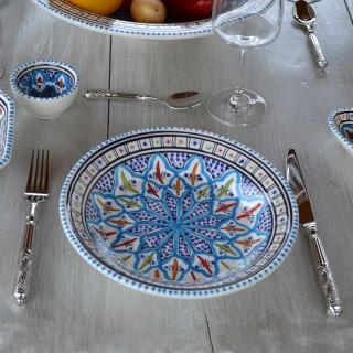 Service à couscous assiettes creuses Bakir turquoise -  pers