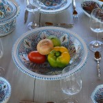 Service à couscous Marocain turquoise assiettes Tebsi Liseré - 8 pers