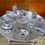 Service à couscous assiettes jattes Sahel bleu - 8 pers