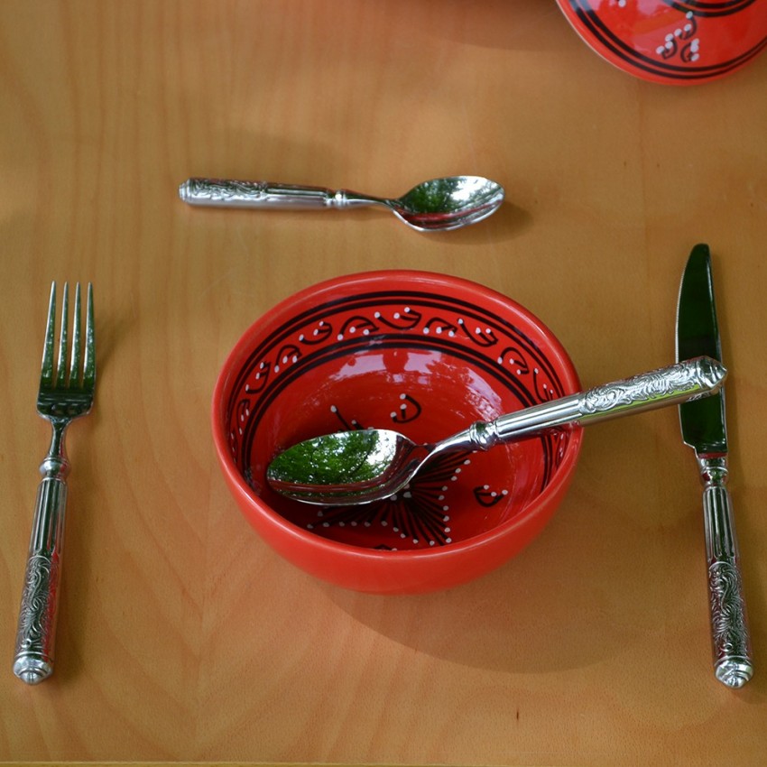 Service à soupe Tatoué rouge - 6 pers