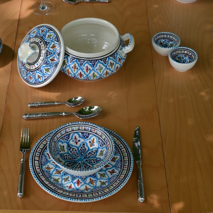 Service à soupe avec bols Bakir turquoise - 12 pers