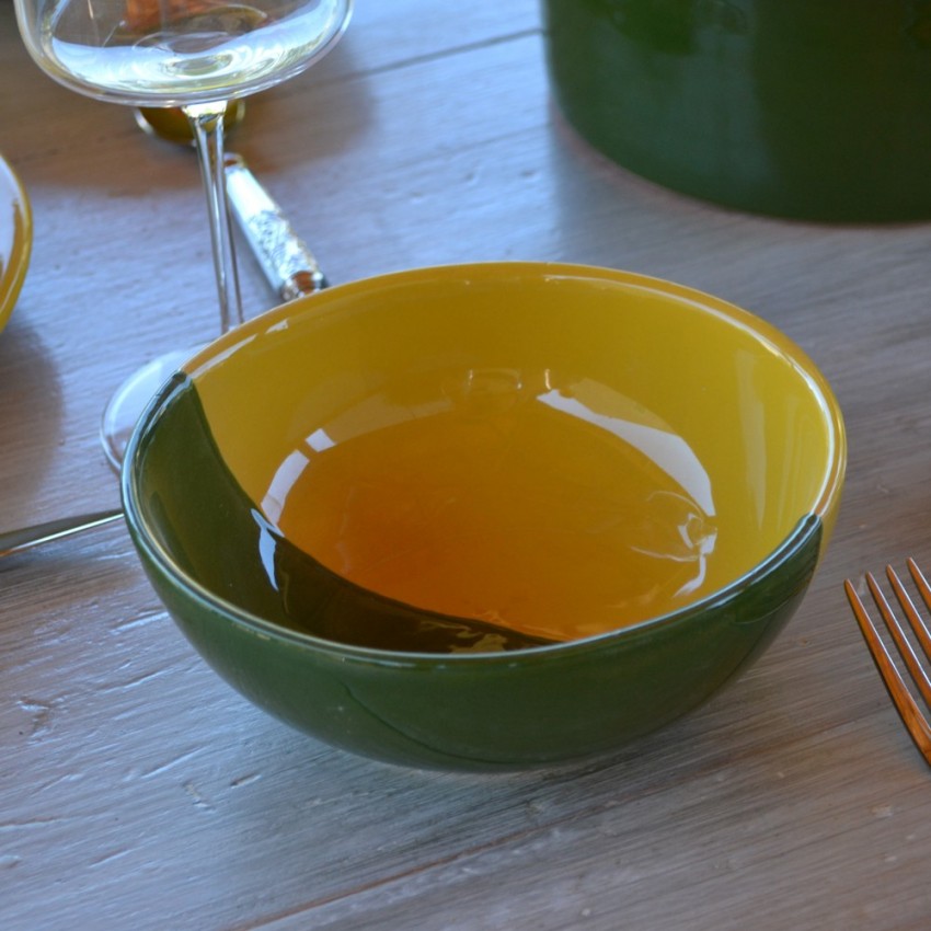 Service à soupe Kerouan jaune et vert - 8 pers