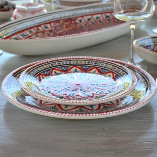 Lot de 6 assiettes plates Bakir rouge - D 28 cm