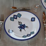 Lot de 6 assiettes plates Khelel bleu - D 24 cm