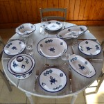 Lot de 6 assiettes plates Khelel bleu - D 28 cm