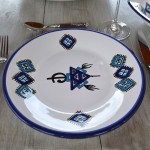 Lot de 6 assiettes plates Khelel bleu - D 28 cm