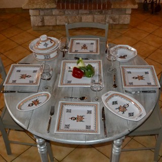 Plat ovale Khelel beige - L 30 cm