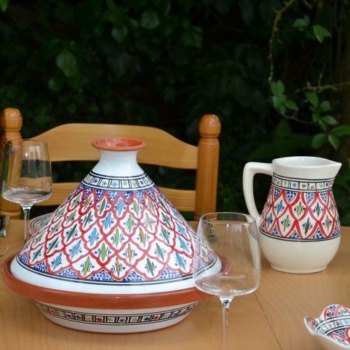 Service tajine assiettes plates Bakir rouge - 6 pers  2