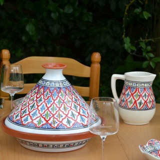 Service tajine assiettes plates Bakir rouge - 6 pers 