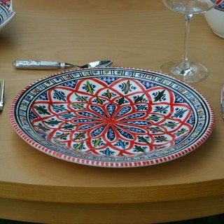 Service tajine assiettes plates Bakir rouge - 6 pers 