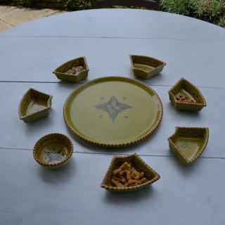 Service à apéritif Tatoué vert pistache