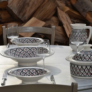 Plat Tebsi Bakir gris - D 37 cm