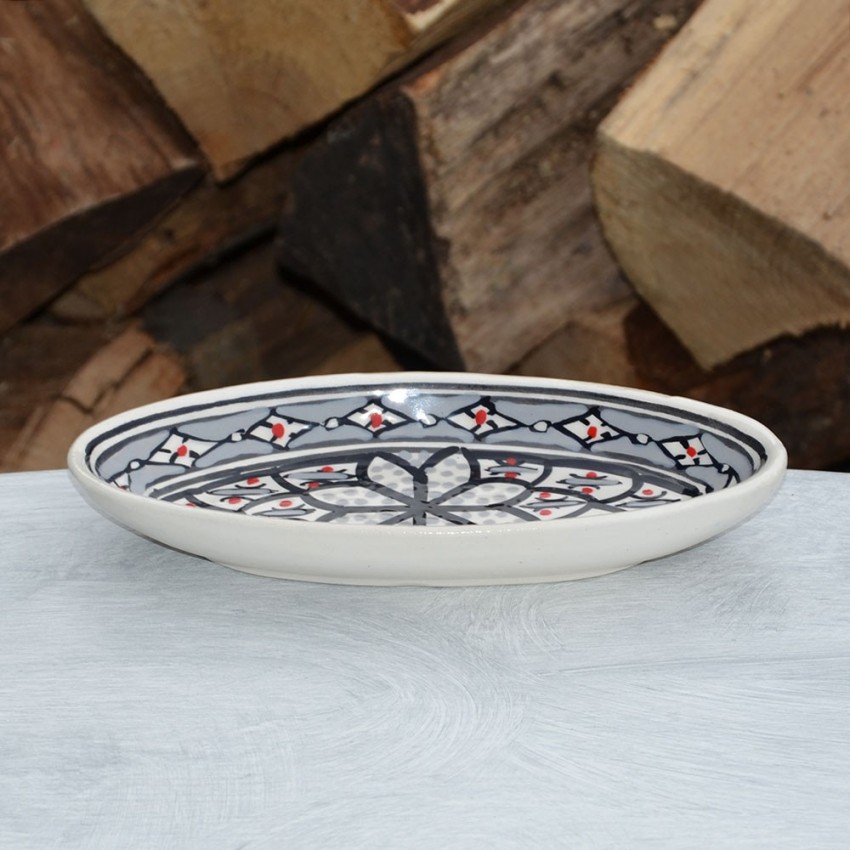 Plat ovale Bakir gris - L 24 cm