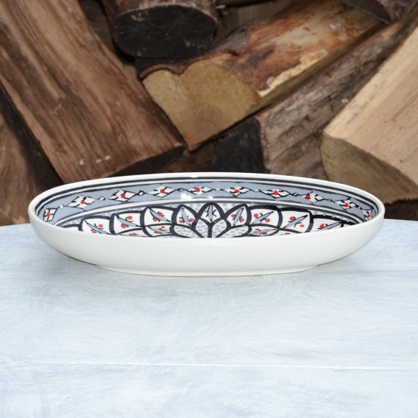 Plat ovale Bakir gris - L 30 cm