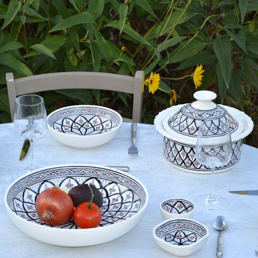 Plat octogonal Bakir gris - L 10 cm