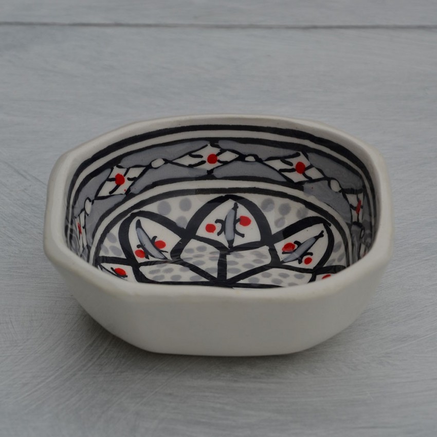 Plat octogonal Bakir gris - L 10 cm