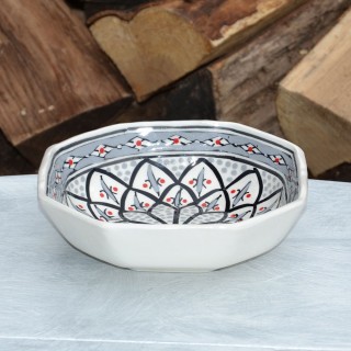 Plat octogonal Bakir gris - L 20 cm