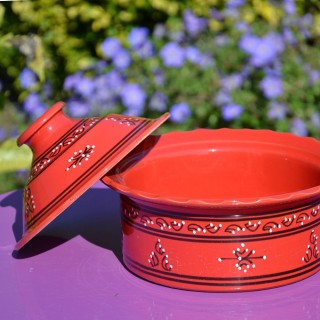 Cocotte Querouana Tatoué rouge - D 25 cm